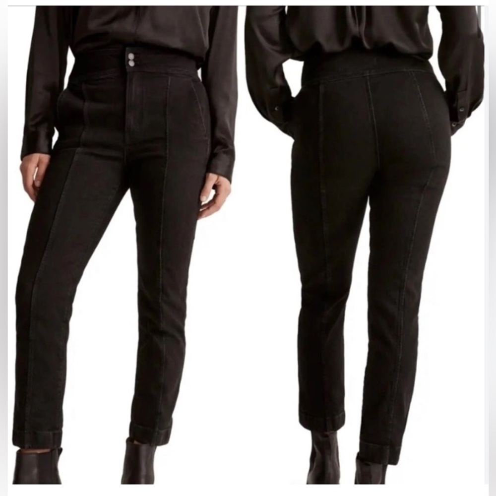 Madewell Black High-Rise Ankle Crop Pants